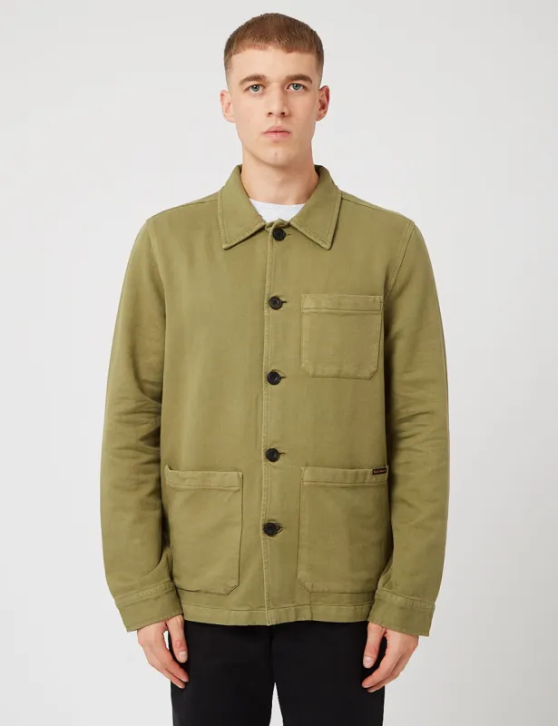 Nudie Jeans Barney Worker Jacket - Olive Green sold by Article London
