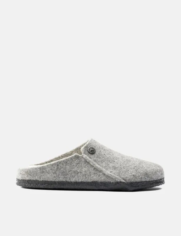 Womens Birkenstock Zermatt Shearling Slippers (Narrow) - Light Grey sold by Article London
