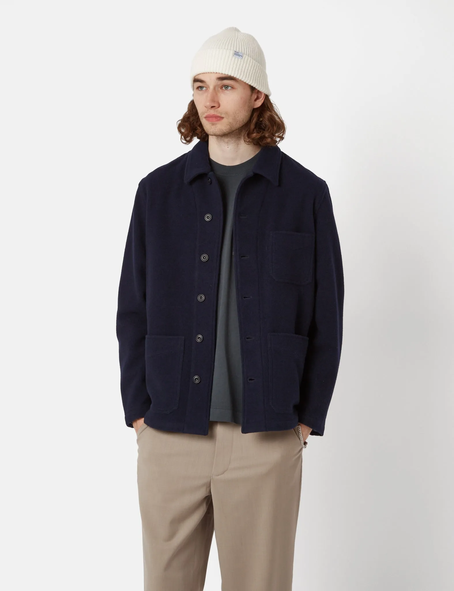 Bhode Chore Jacket (Wool) - Navy Blue sold by Article London product image thumbnail 5