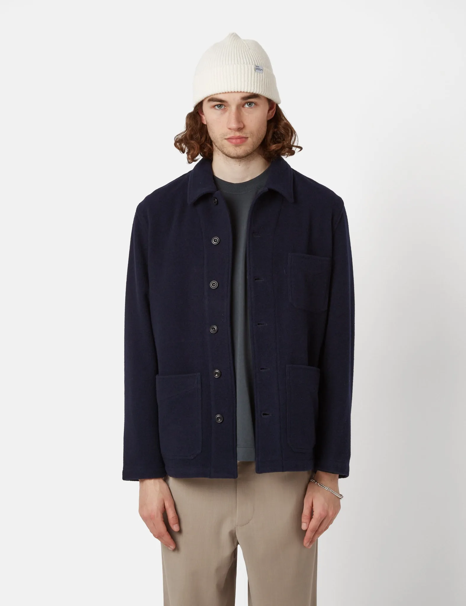 Bhode Chore Jacket (Wool) - Navy Blue sold by Article London product image thumbnail 3