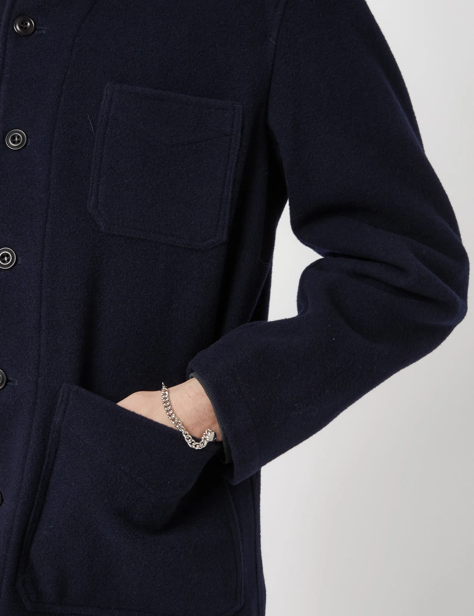 Bhode Chore Jacket (Wool) - Navy Blue sold by Article London product image thumbnail 2