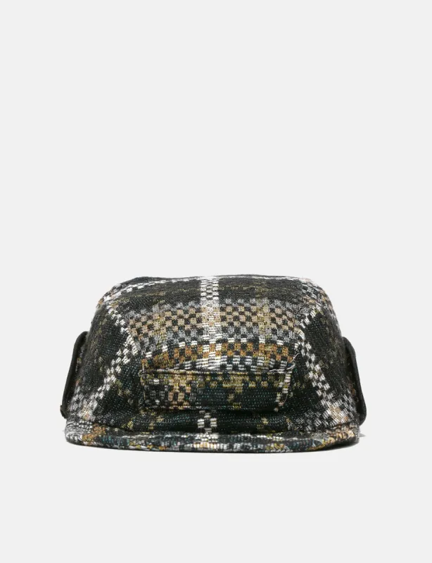 Engineered Garments Hunter's Cap (Plaid) - Black/Tan sold by Article London