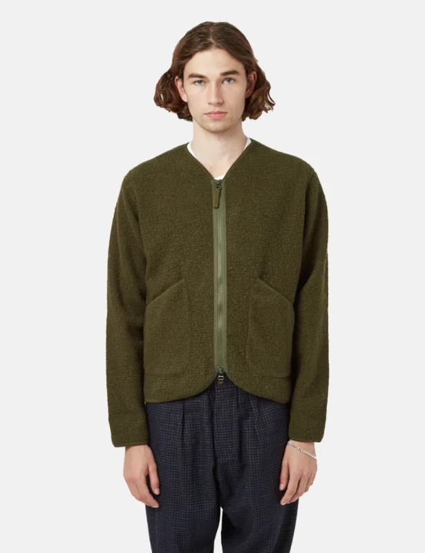 Universal Works Zip Liner Jacket - Olive Green sold by Article London