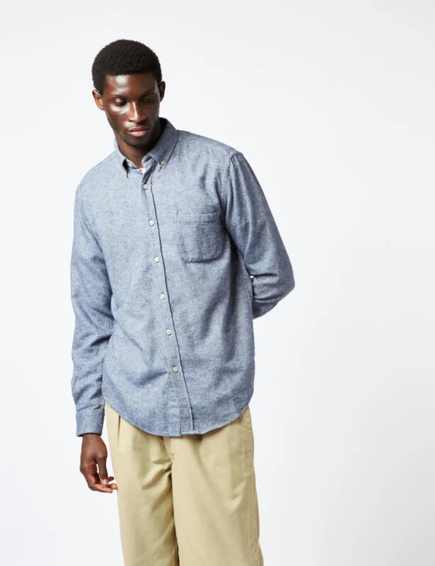 Portuguese Flannel Teca Shirt ESP BD - Indigo Blue sold by Article London