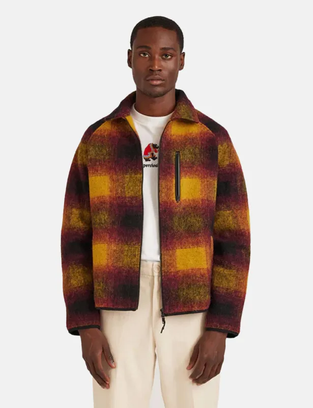 Percival Check Fleece Jacket (Wool) - Yellow Multi sold by Article London
