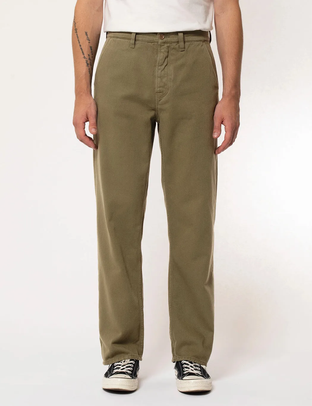Nudie Tuff Tony Pants - Faded Green sold by Article London