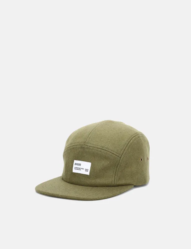 Bhode 5-Panel Cap (Wool) - Olive Green sold by Article London