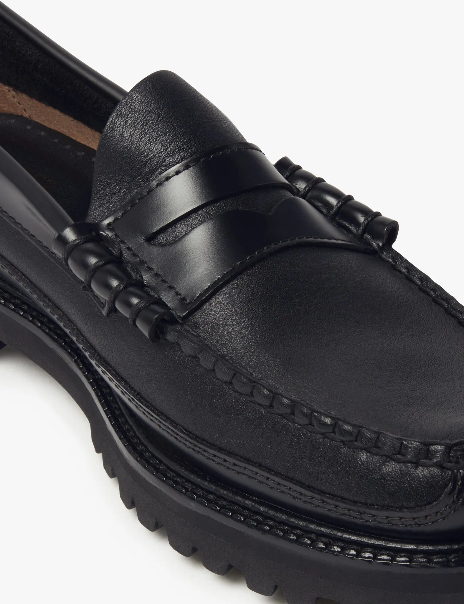 G.H. Bass Weejun 90 Larson Canoe Moc Loafer (Leather) - Black sold by Article London product image thumbnail 4