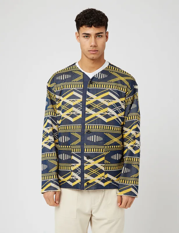 Engineered Garments Knit Cardigan - Navy/Yellow sold by Article London