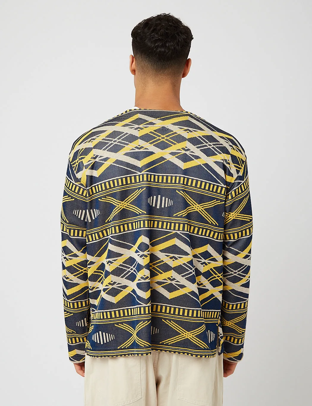 Engineered Garments Knit Cardigan - Navy/Yellow sold by Article London product image thumbnail 4