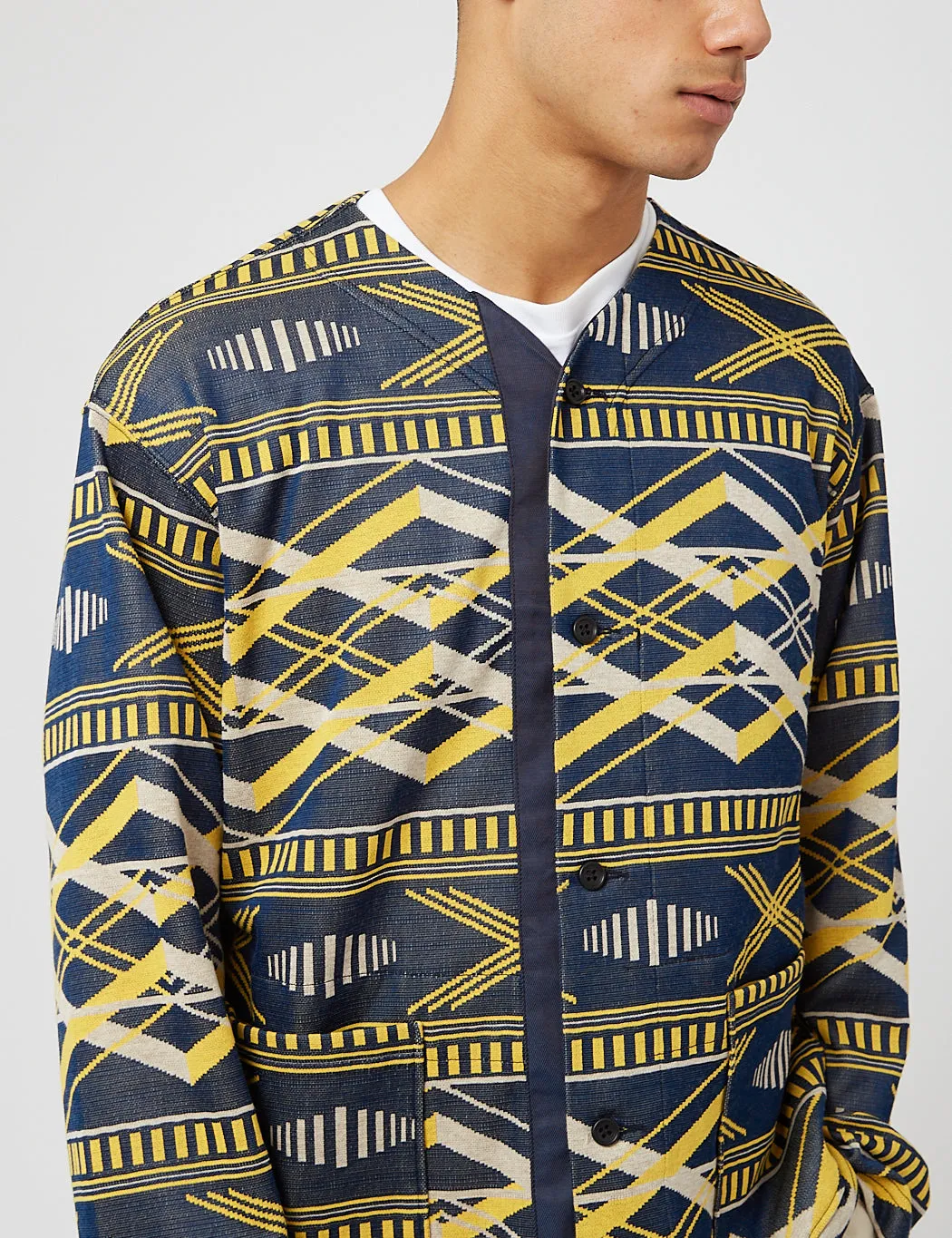 Engineered Garments Knit Cardigan - Navy/Yellow sold by Article London product image thumbnail 2