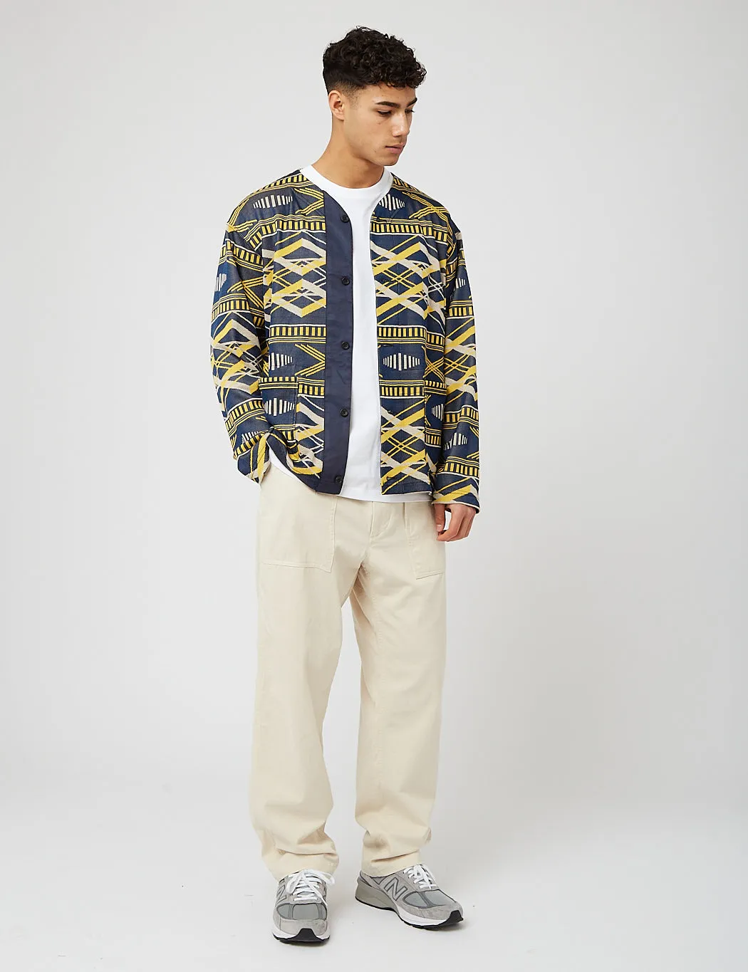 Engineered Garments Knit Cardigan - Navy/Yellow sold by Article London product image thumbnail 5