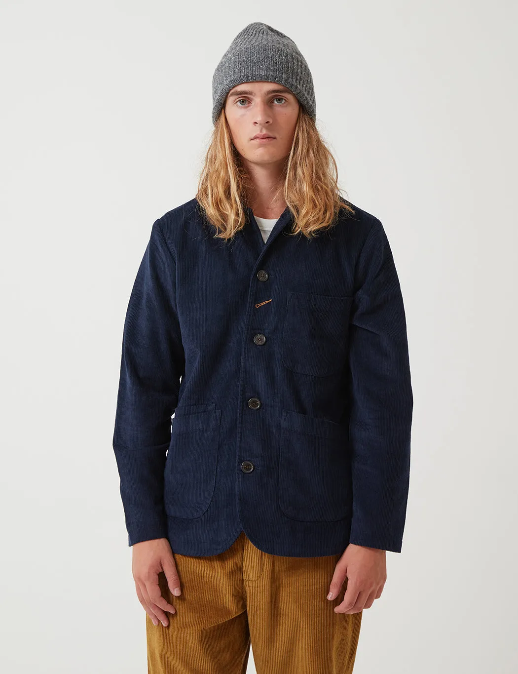 Universal Works Long Watch Fleck Beanie Hat - Grey sold by Article London product image thumbnail 2