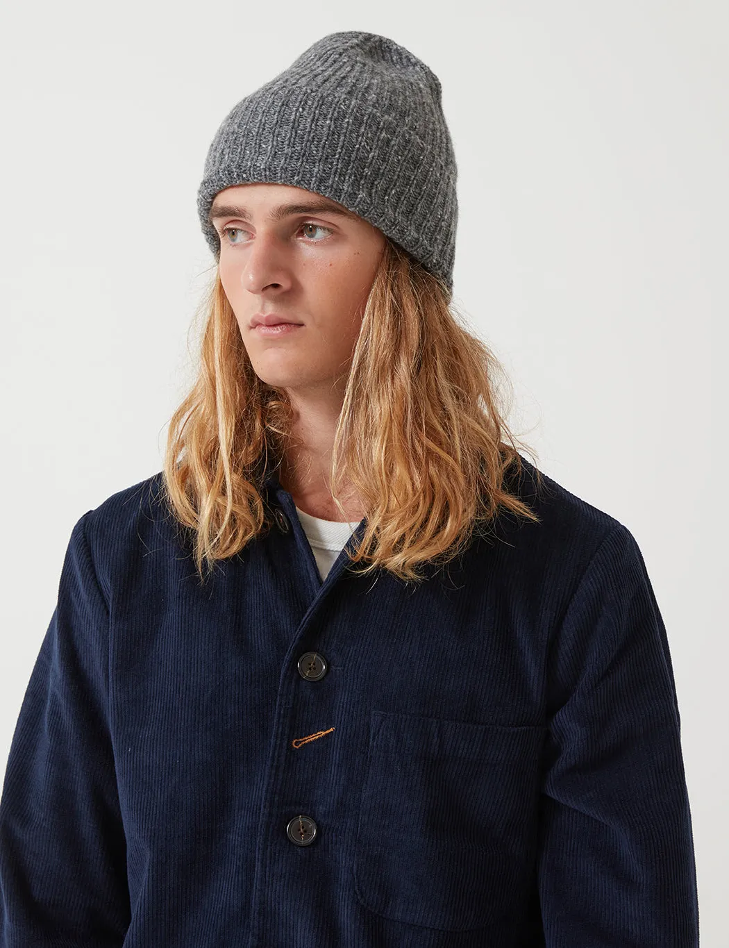 Universal Works Long Watch Fleck Beanie Hat - Grey sold by Article London