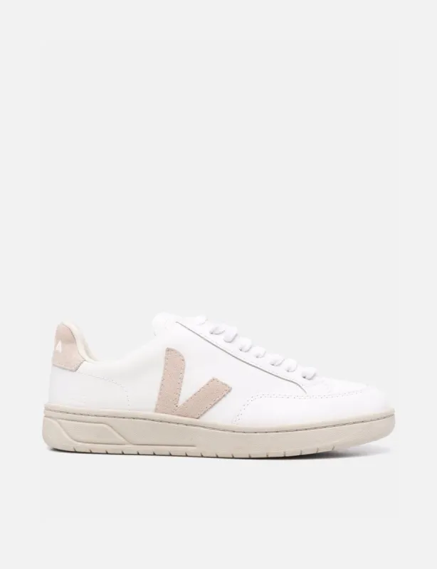 Womens Veja V-12 Leather Trainers - Extra White/Sable sold by Article London