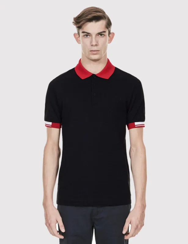 Fred Perry x Raf Simons Tipped Cuff Pique Shirt - Black made by Fred Perry