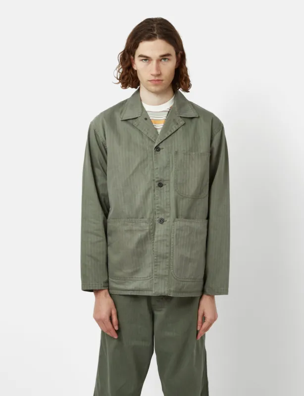 Beams Plus MIL Chore Jacket (Supima Herringbone) - Olive Green sold by Article London
