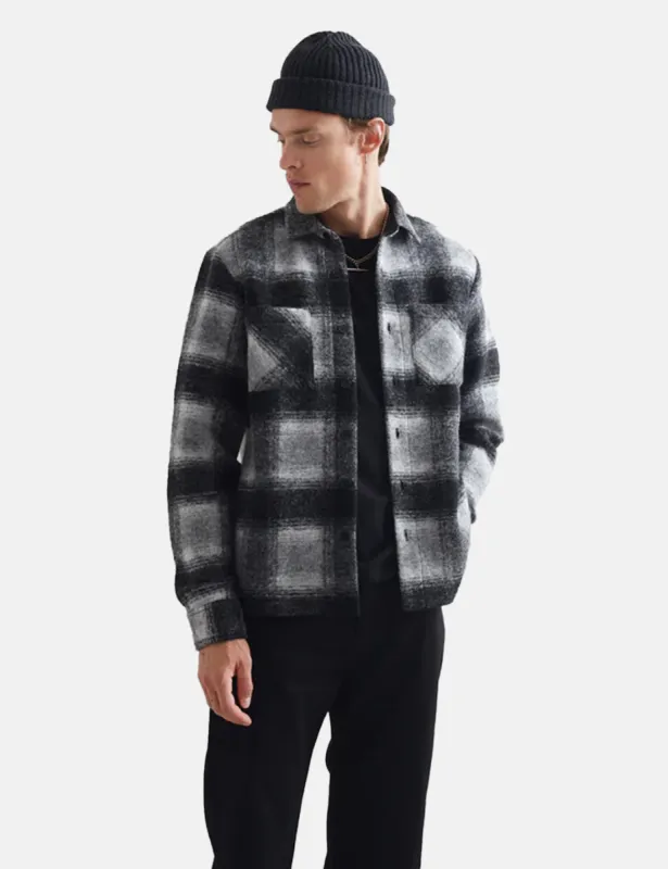 Wax London Whiting Overshirt (Pine) - Charcoal Grey sold by Article London