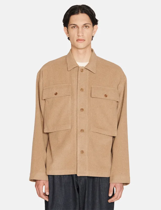 YMC Military Shirt (Wool Twill) - Camel sold by Article London