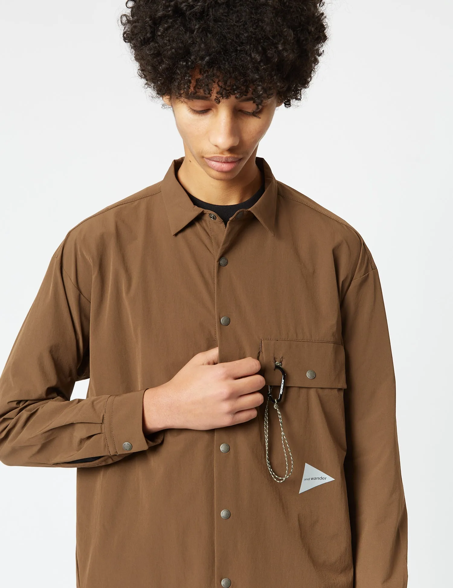 and Wander Lightweight Cloth Shirt - Brown sold by Article London product image thumbnail 2