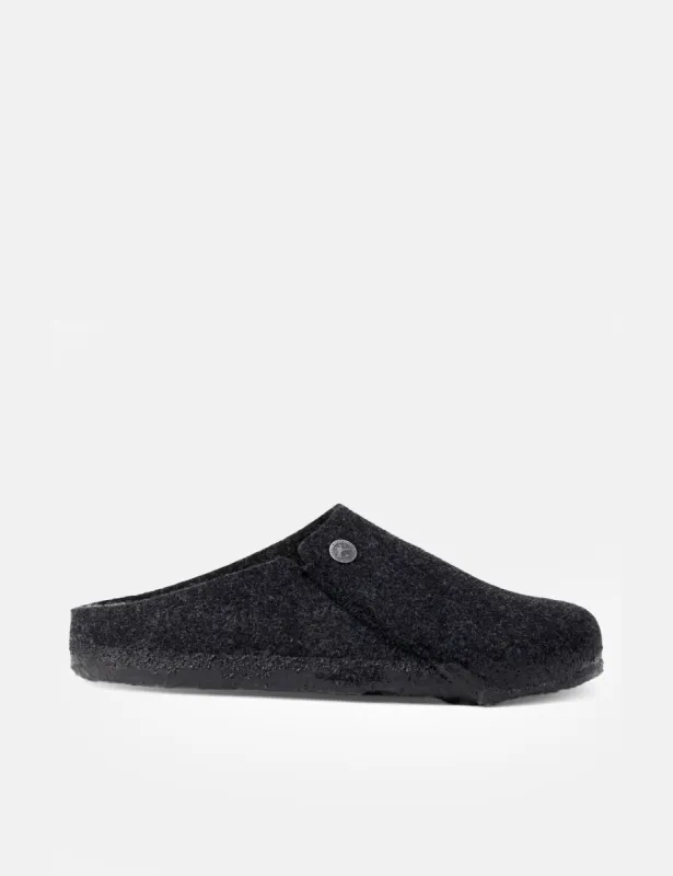 Birkenstock Zermatt Wool Felt Shearling Lined Slippers (Narrow) - Anthracite Grey sold by Article London
