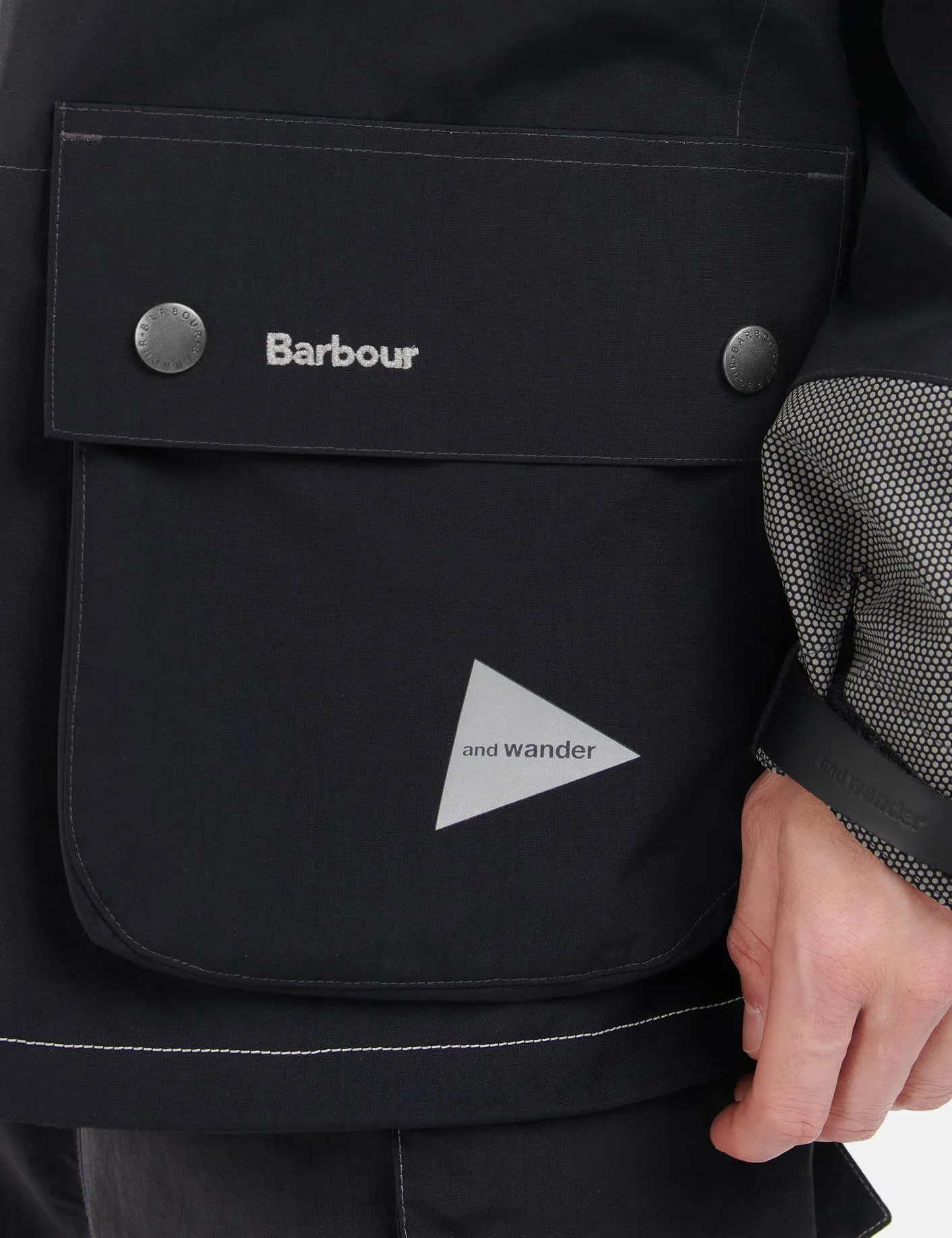 Barbour x And Wander 3L Coat - Black sold by Article London product image thumbnail 3