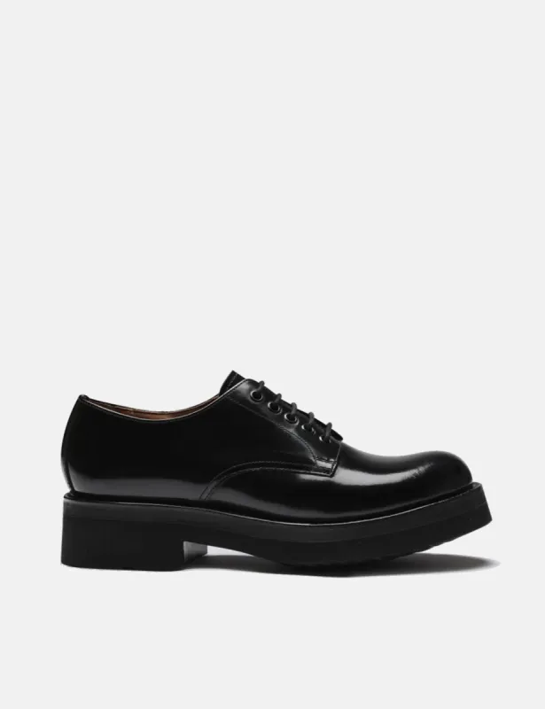 Womens Grenson Carol Derby Shoe (Hi Shine Leather) - Black sold by Article London