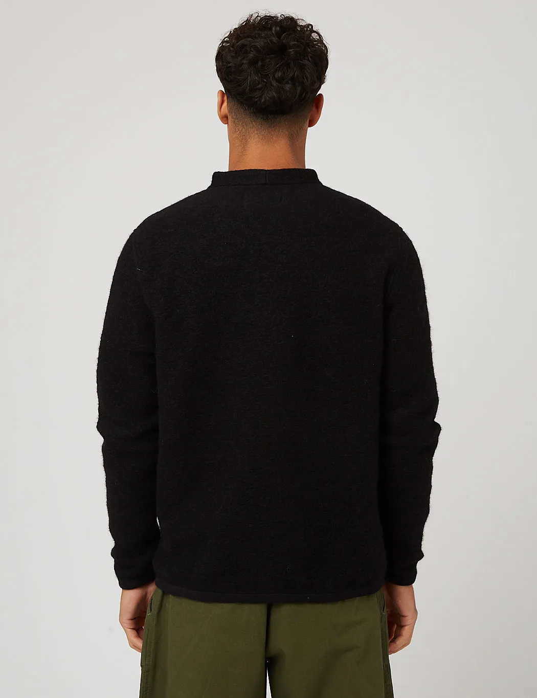 Universal Works Cardigan (Wool Fleece) - Black sold by Article London product image thumbnail 3