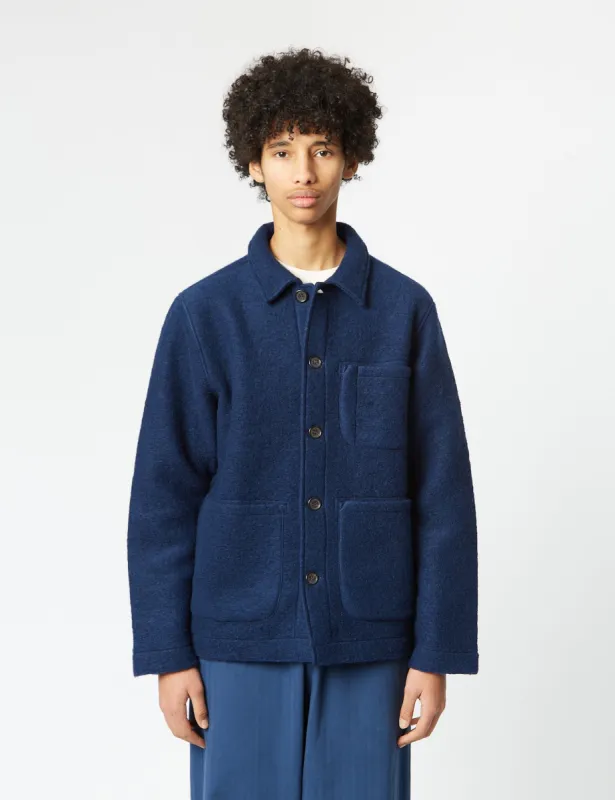Universal Works Field Jacket (Wool) - Indigo Blue sold by Article London