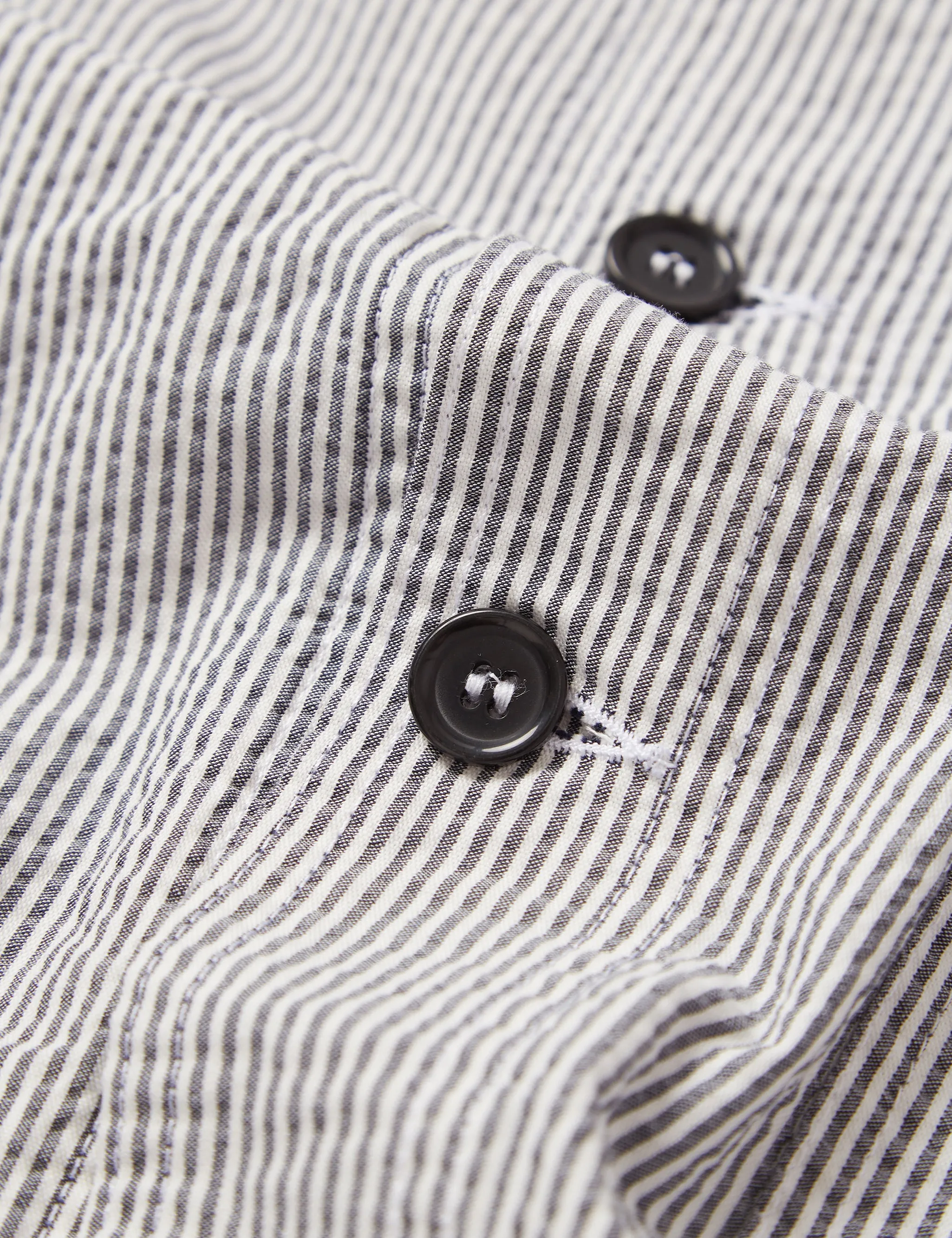 Vetra French Workwear Jacket 5-Short (Seersucker) - Blue/White sold by Article London product image thumbnail 4