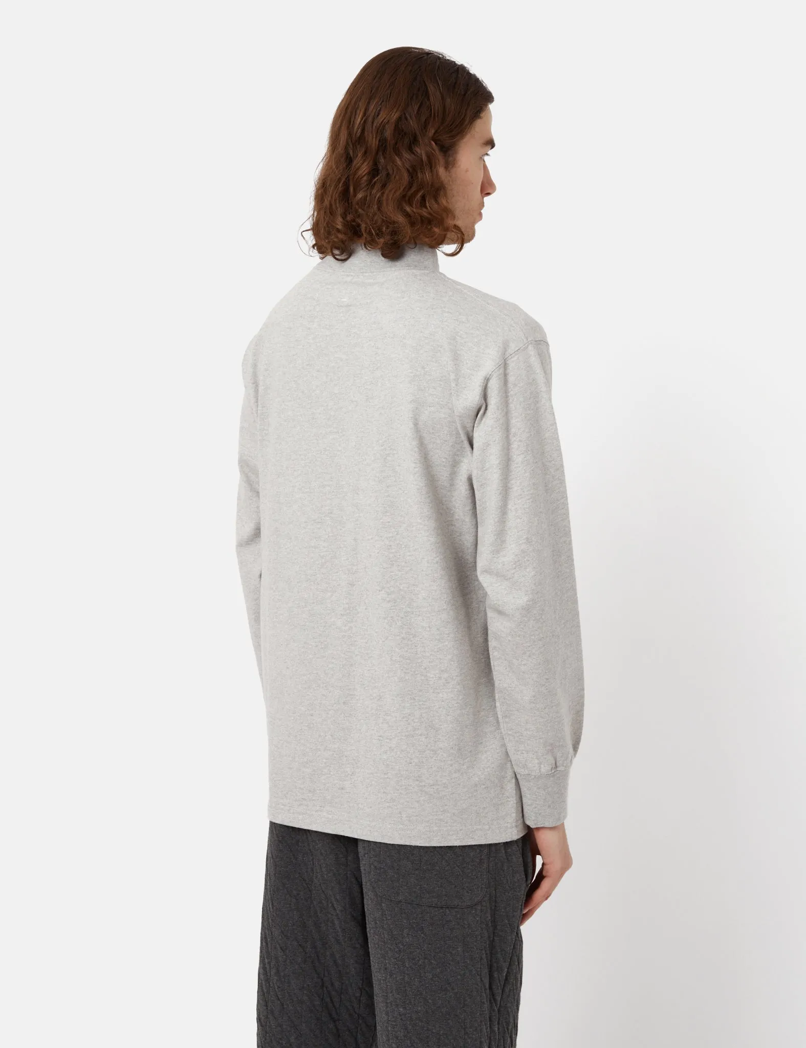 Snow Peak Recycled Cotton Heavy Mockneck Long Sleeve T-Shirt - Grey sold by Article London product image thumbnail 3