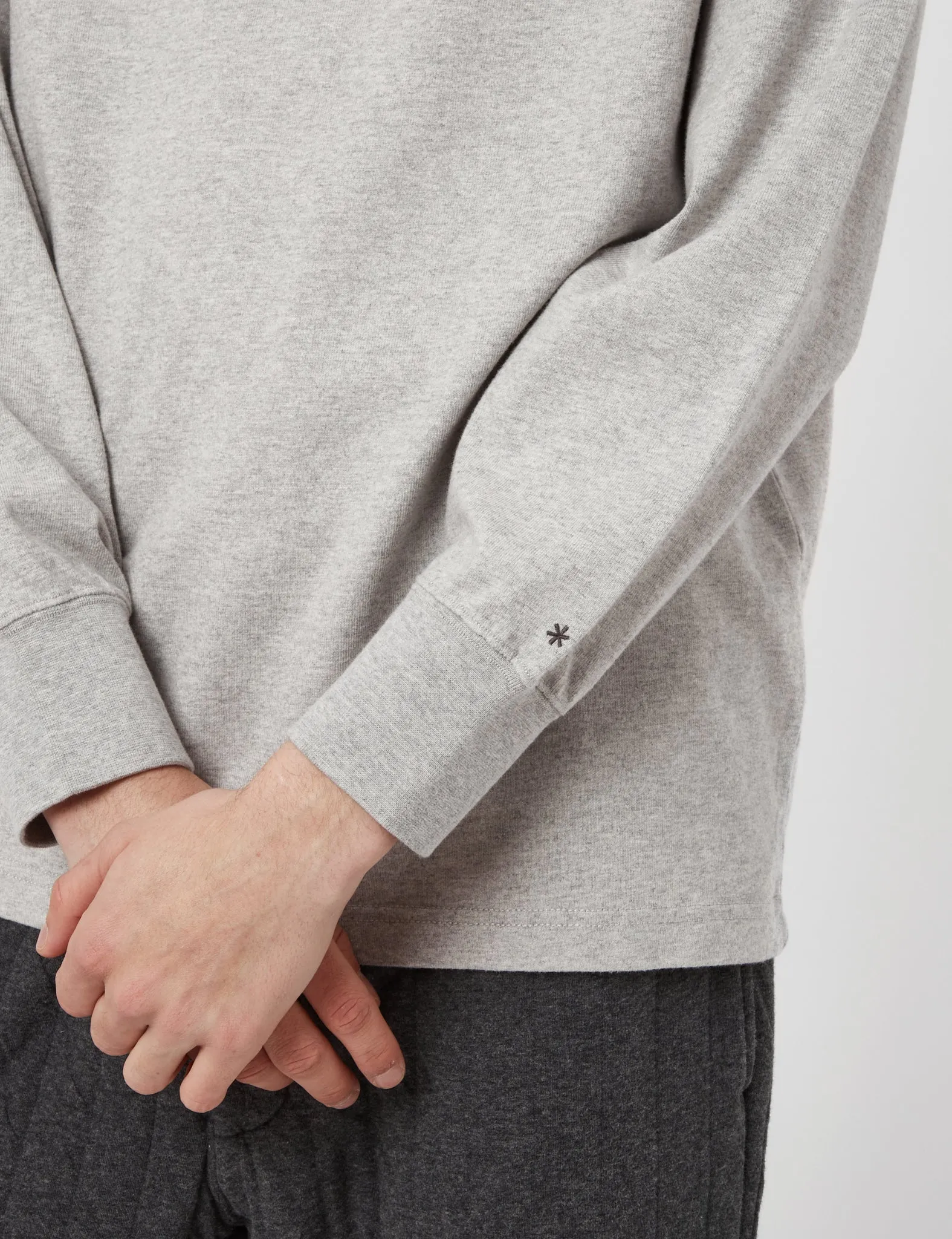 Snow Peak Recycled Cotton Heavy Mockneck Long Sleeve T-Shirt - Grey sold by Article London product image thumbnail 2