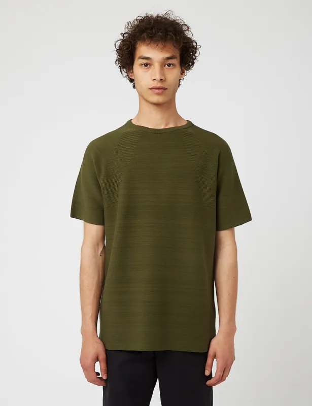 Snow Peak WG Stretch Knit T-Shirt - Khaki Green sold by Article London