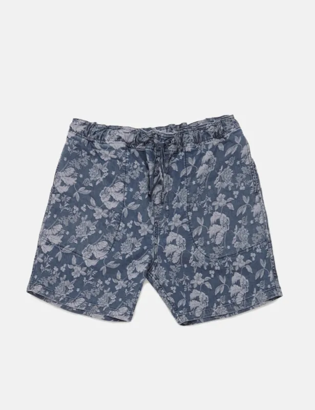 YMC Z Shorts (Floral Print) - Indigo Blue sold by Article London