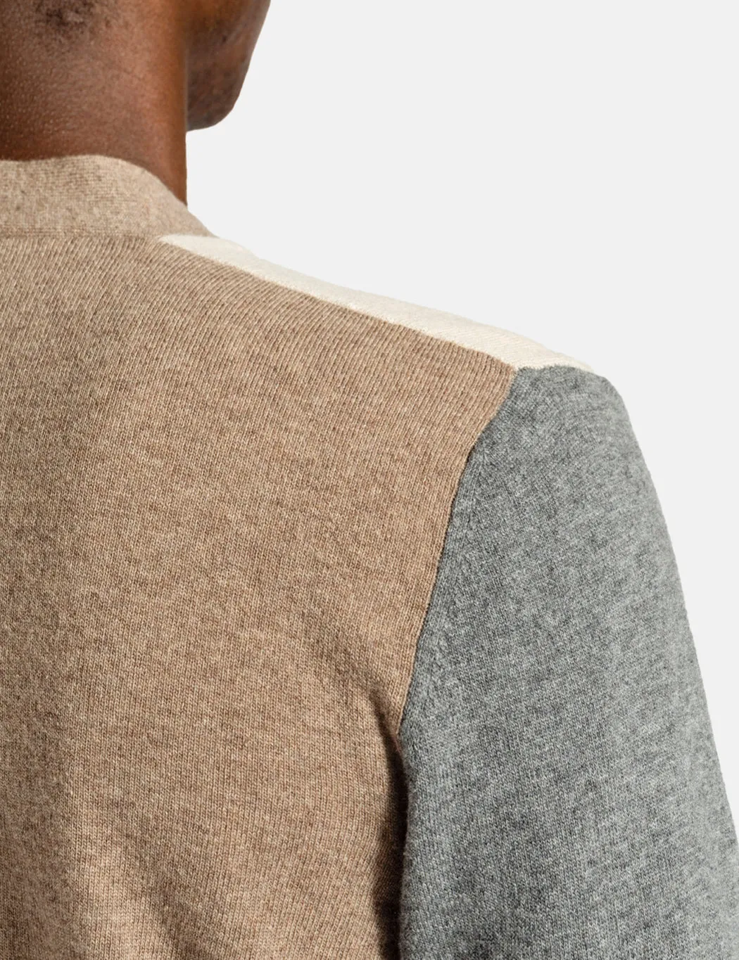 Norse Projects Adam Colour Block Cardigan - Utility Khaki Brown sold by Article London product image thumbnail 3