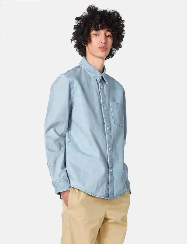 A.P.C. Victor Denim Overshirt - Bleached Out sold by Article London