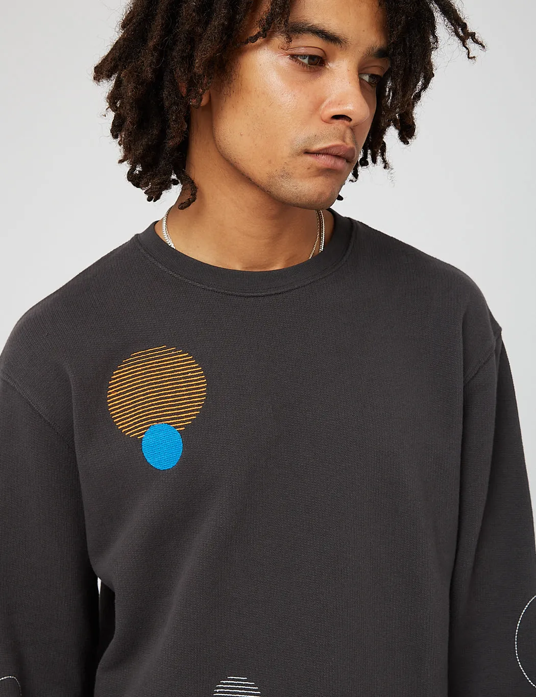 Folk Boxy Sweatshirt - Soft Black Dot Embroidery sold by Article London product image thumbnail 2