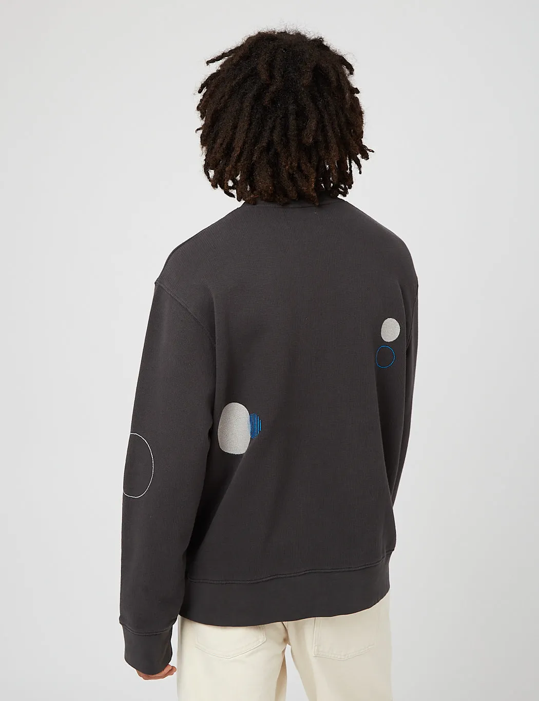 Folk Boxy Sweatshirt - Soft Black Dot Embroidery sold by Article London product image thumbnail 3