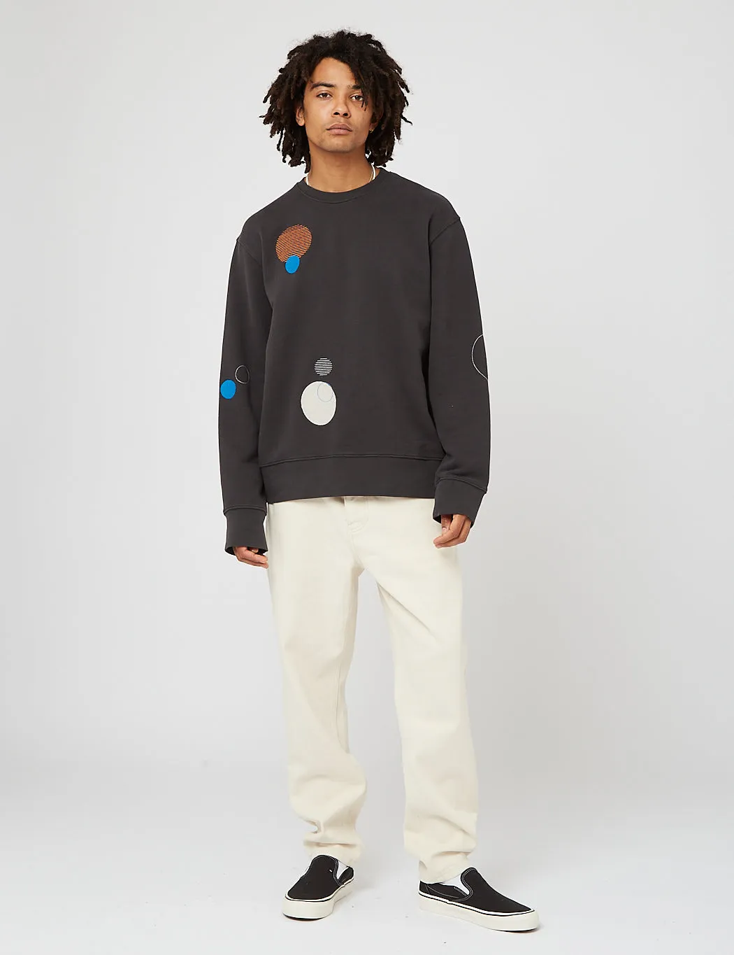 Folk Boxy Sweatshirt - Soft Black Dot Embroidery sold by Article London product image thumbnail 4