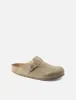 Birkenstock Boston Mules (Vegan) - Desert Dust Grey Taupe sold by Article London