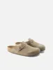 Birkenstock Boston Mules (Vegan) - Desert Dust Grey Taupe sold by Article London