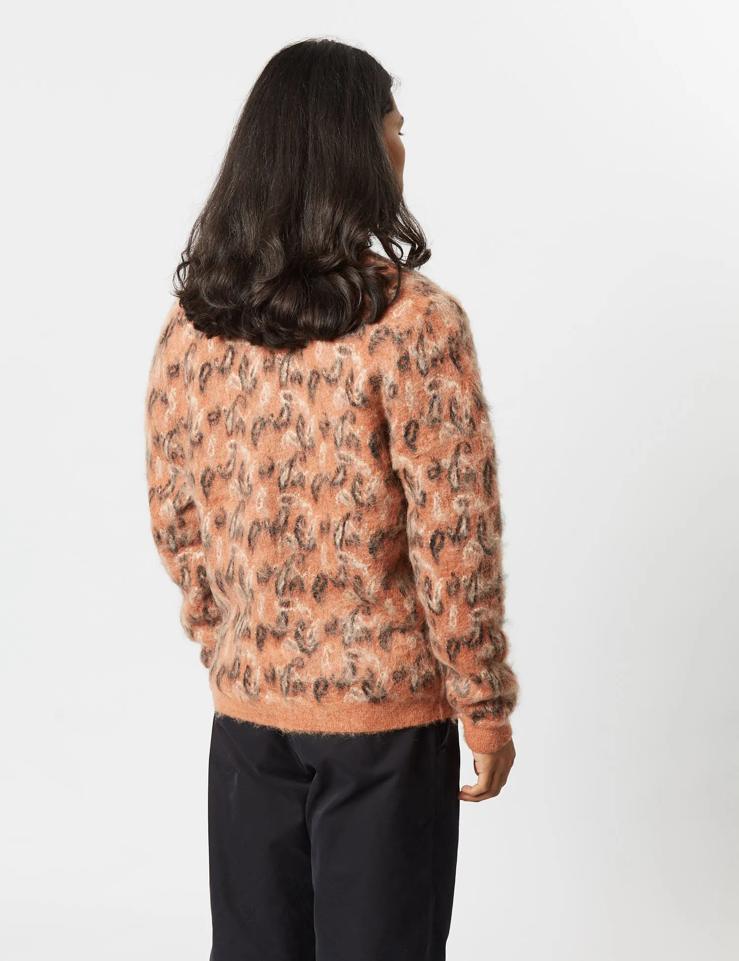 Beams Plus Jacquard Cardigan (Paisley) - Dusky Pink sold by Article London product image thumbnail 4