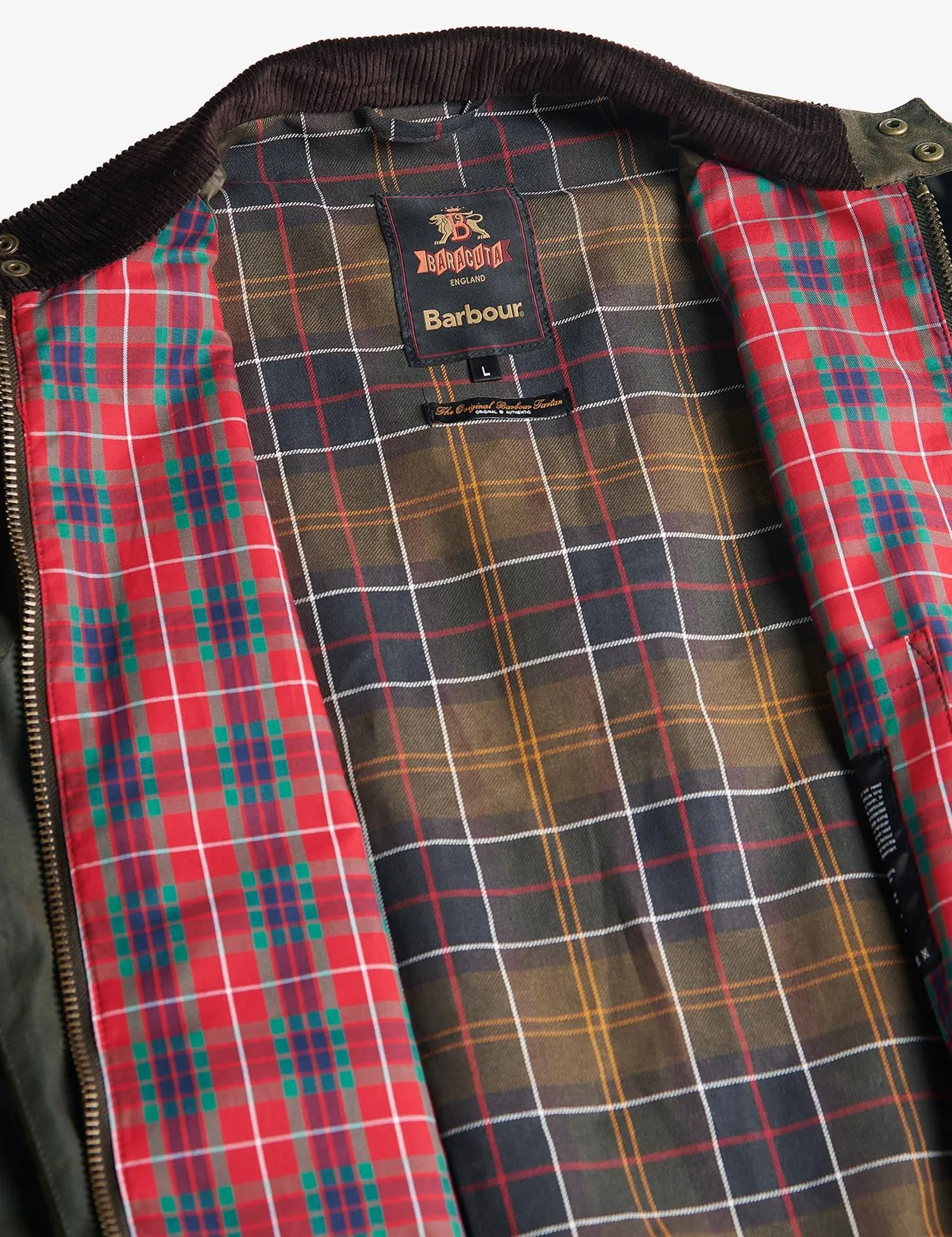 Barbour x Baracuta G9 Porton Wax Jacket - Olive Green sold by Article London product image thumbnail 4