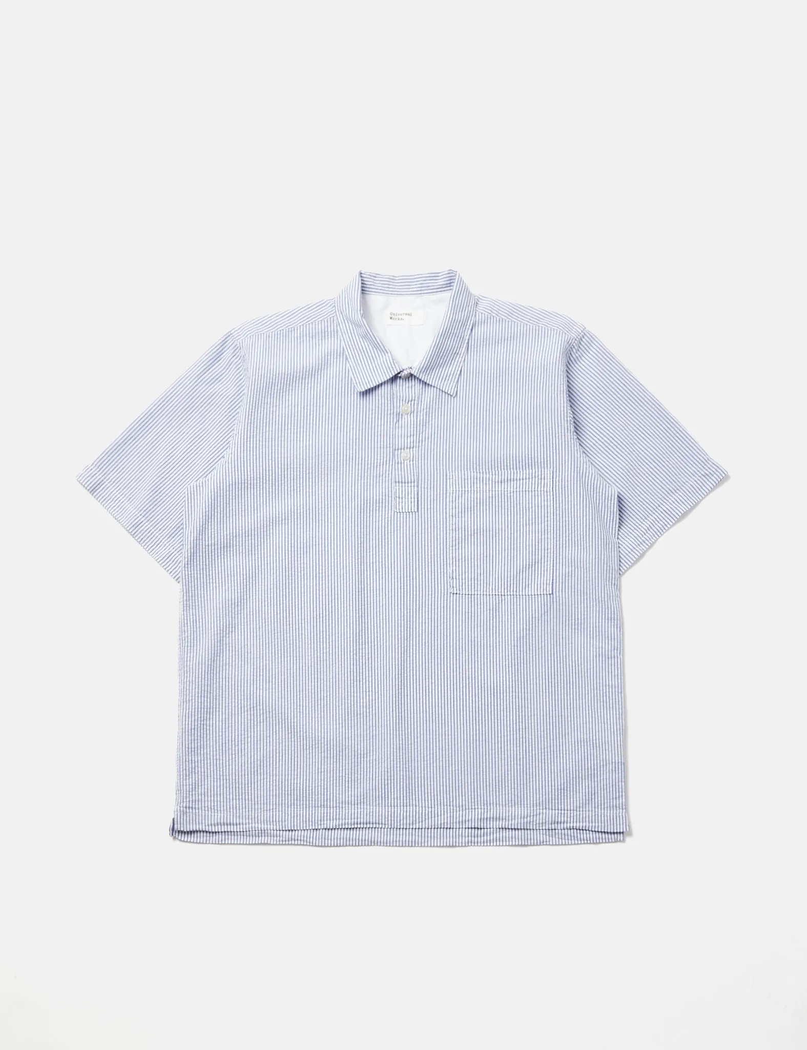 Universal Works Pullover Shirt (Organic) - Blue Stripe sold by Article London product image thumbnail 5