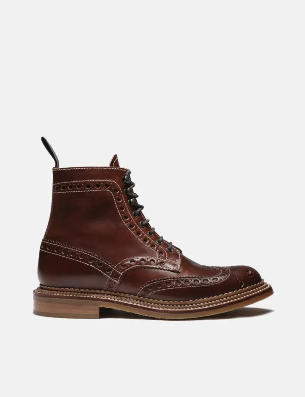 Grenson Fred Triple Brogue Brogue Boot (Chromexcel Leather) - Dark Brown sold by Article London