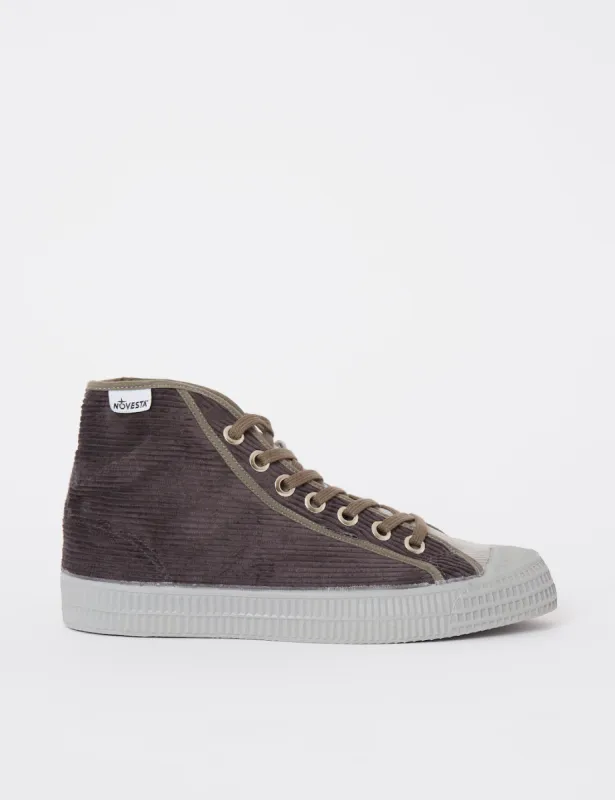 Novesta Star Dribble Hi Trainers (Corduroy) - Dark Grey/Grey sold by Article London