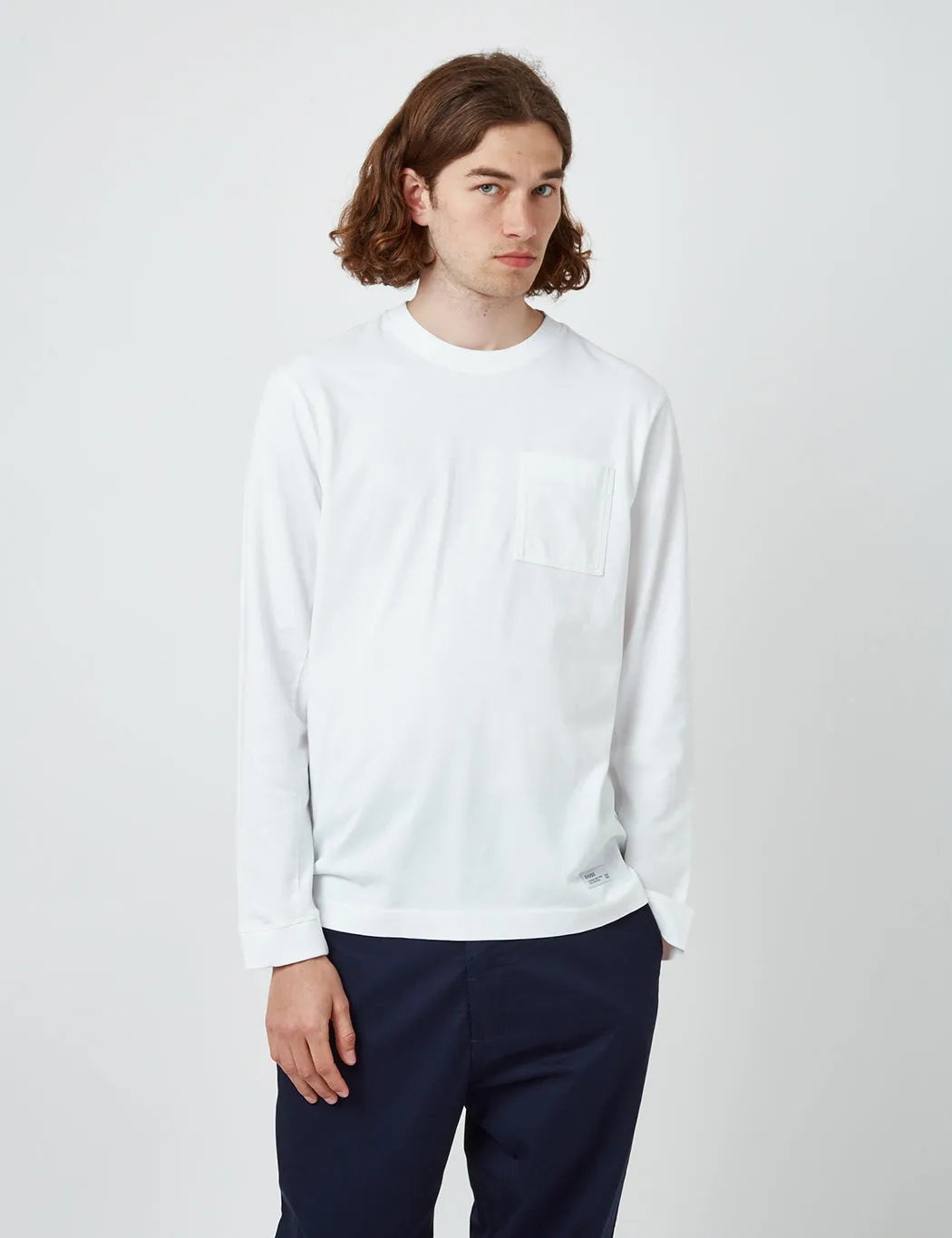 Bhode Everyday Heavyweight Long Sleeve T-Shirt (Organic) - White sold by Article London product image thumbnail 4