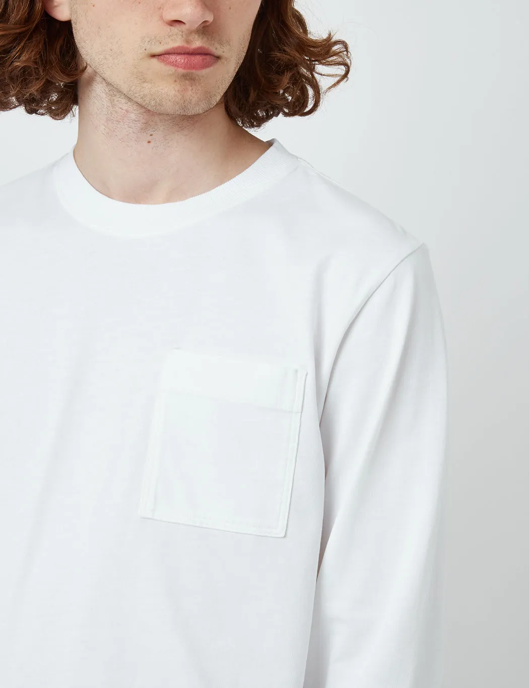 Bhode Everyday Heavyweight Long Sleeve T-Shirt (Organic) - White sold by Article London product image thumbnail 2