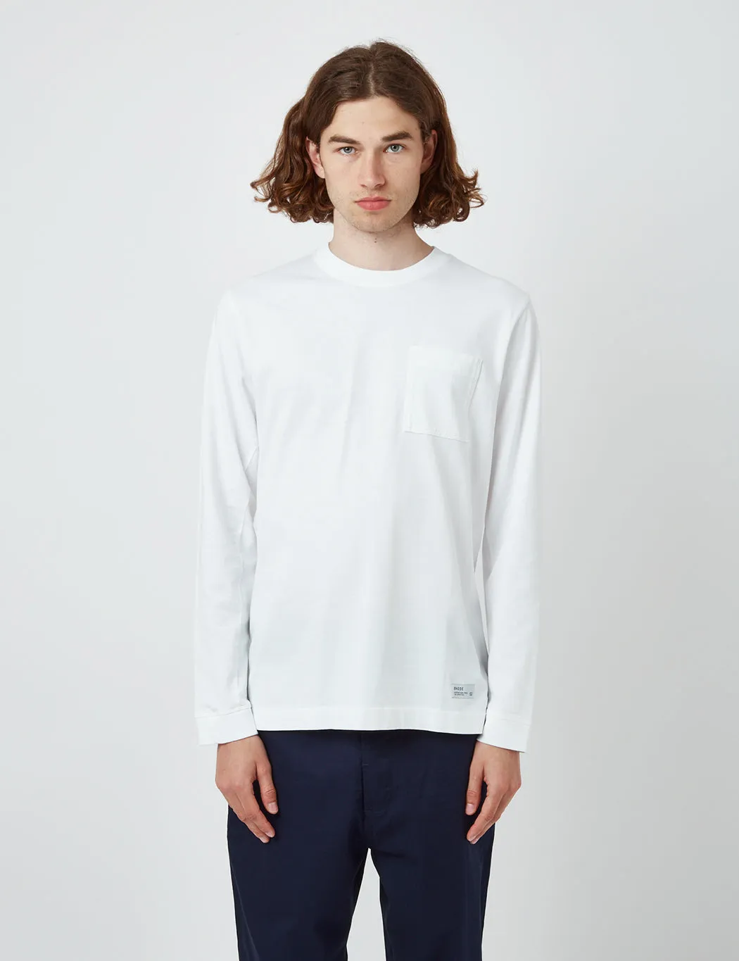 Bhode Everyday Heavyweight Long Sleeve T-Shirt (Organic) - White sold by Article London