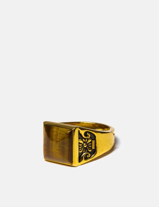 Maple Collegiate Ring (Blank) - 14K Gold P/Tiger Eye sold by Article London